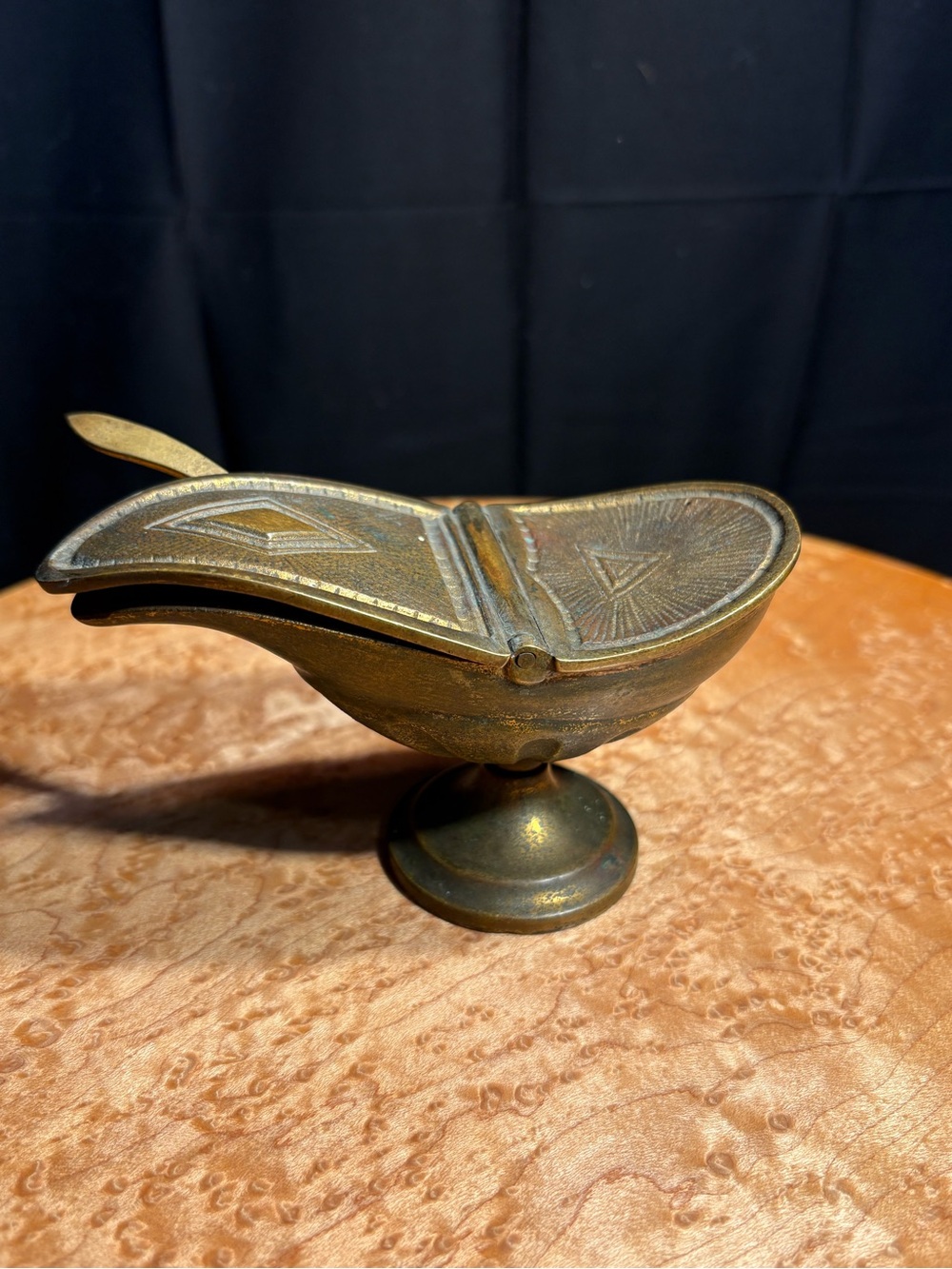Antique Catholic Liturgical Brass Incense Boat and Spoon 🌟